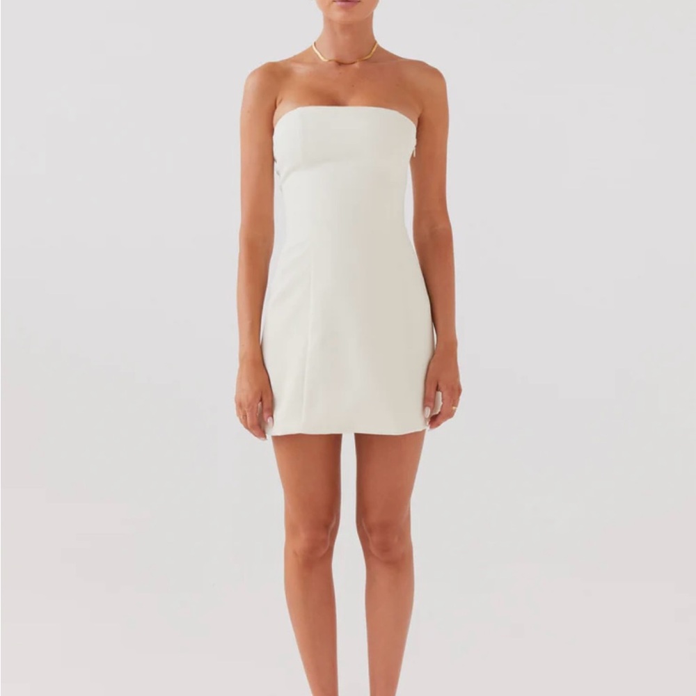 Peppermayo Ayanna Strapless Mini Dress - Ivory